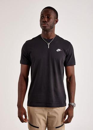 Мужская черная котоновая футболка nike tee оригинал найк