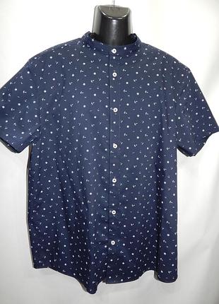 Мужская рубашка с коротким рукавом regular fit р.50 (l) 027kr