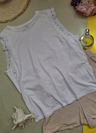 Футболка белая с кружевом р.3xl,papaya