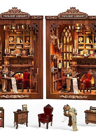 Бук нук библиотека сумерков twilight library diy mini book nook am001-002