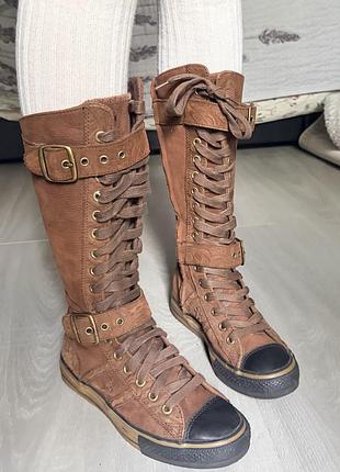 Високі шкіряні кеди converse xx-hi leather brown | оригінал