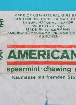 Обгортка етикетка від жувальної гумки вкладыш americana