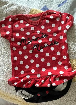 Боді disney minnie mouse, боді на дівчинку 0-3 3-6 місяців
