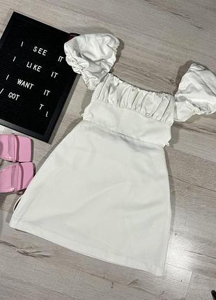 Натуральна міні сукня zara з відкритою спинкою