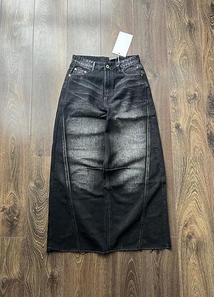 Широкие джинсы черные штаны джинсовые с потертостями baggy бегги washed y2k sk8 обрезанные
