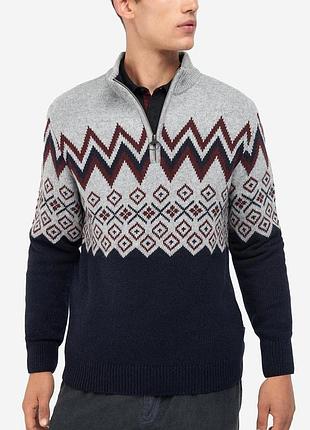 Barbour kipling 1/3 zip sweater светр чоловічий шерстяний m-l ідеал