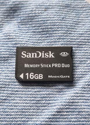 Картка пам'яті 16 Гб sandisk 4.61/17.5 memory stick pro duo memorystick сандиск-мемористик psp