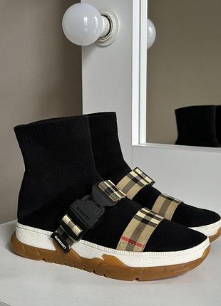 Оригінальні дитячі кросівки burberry vintage check sock sneakers 34 р.
