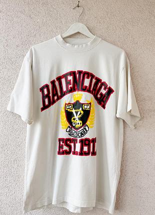 Мужская футболка balenciaga college paint logo