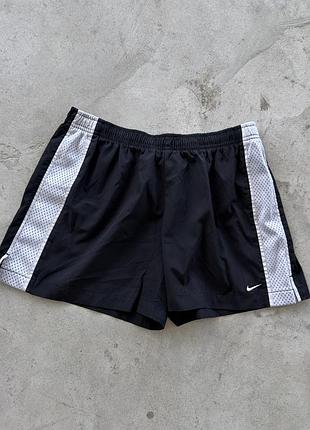 Шорты nike черные спортивные белые лампасы сетка мужские беговые размер m