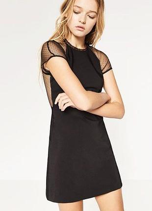 Черная мини-платье бренда zara