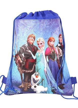 Сумка-рюкзак для обуви frozen (фрозен) двухсторонний принт, на шнурках – детский мешок для школы и спорта
