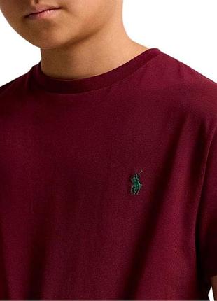 Футболка базовая polo ralph lauren бордового цвета  размер l