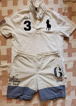 Футболка и шорты, комплект детские polo ralph lauren 10р.