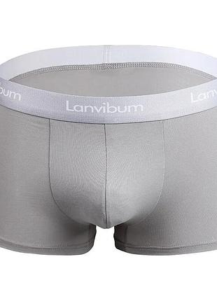 Удобные мужские трусы боксеры lanvibum серого цвета