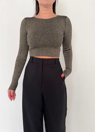 Вкорочений лонг з люрексом zara