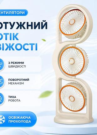 Аккумуляторный тройной вентилятор с тремя головами и 5 скоростями