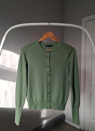 Женский кардиган на пуговицах зеленый marks &amp; spencer