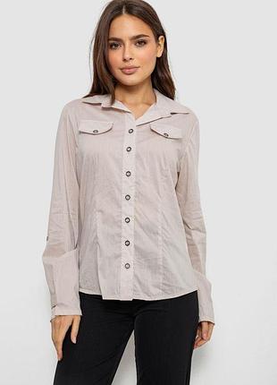 Сорочка жіноча однотонна, колір світло-бежевий, 230r068-8