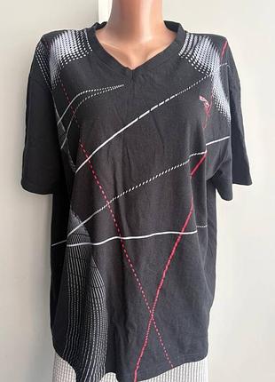 Черная коттоновая футболка xl, 50-52р