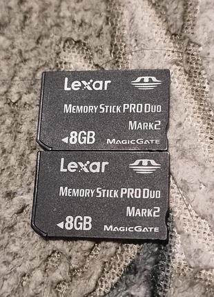 Картка пам'яті 8 гб lexar mark 2 9.50-9.75/10.7 memory stick pro duo memorystick mark2 лексар мемористик psp