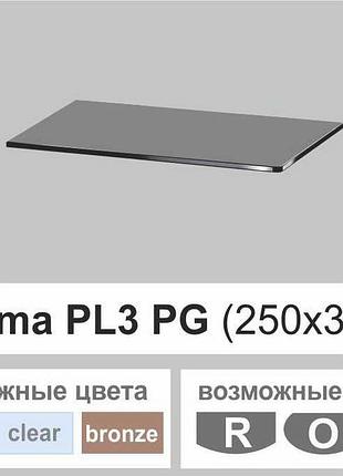 Полка стекло настенная навесная универсальная прямоугольная commus pl3 pg (250х360х8мм)