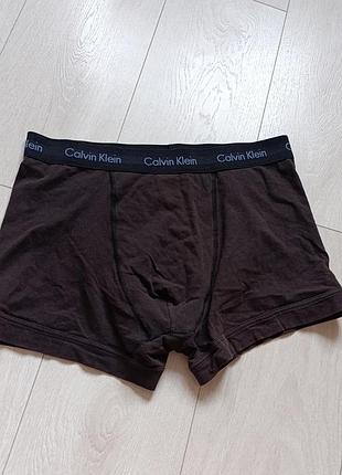 Коричневые трусы мужские базовые боксерки коттоновые calvin klein l л 12 40 48