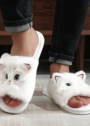 Тапочки женские домашние white cats 38,5-39 размер (24.5-25см) белый