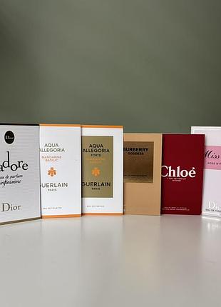 Лот люксових парфумних пробників🌸dior guerlain burberry chloe 6 шт