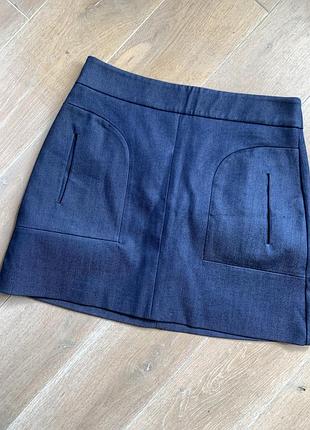 Міні спідниця легкий денім а силует navy blue