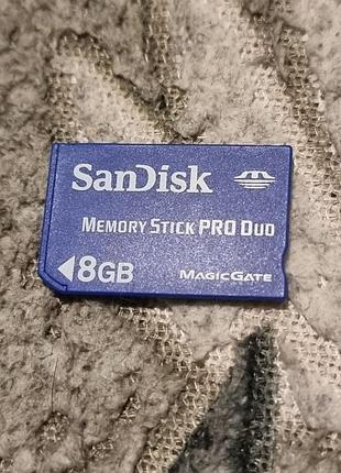 Картка пам'яті 8 Гб "типу-sandisk" 2.70/6.20 memory stick pro duo memorystick сандиск меморістик psp