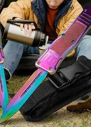Туристичний розкладний ніж з чохлом №60 microtech 23 см градієнт