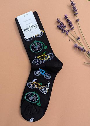 Носки мужские happy socks черные велосипед демисезонные, черный 2701813