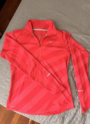 Nike element dri-fit жіночий лонгслів для бігу m | спортивна кофта неоново-рожева