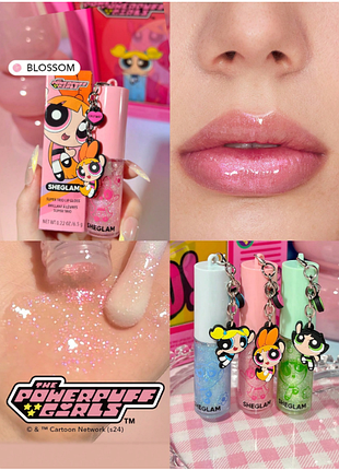 Блиск для губ sheglam the powerpuff girls super trio lip gloss — blossom (6227)
