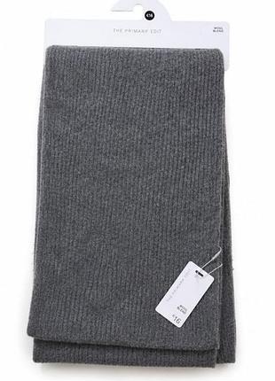 Шарф primark the primark edit wool blend, серый. шерсть, альпака