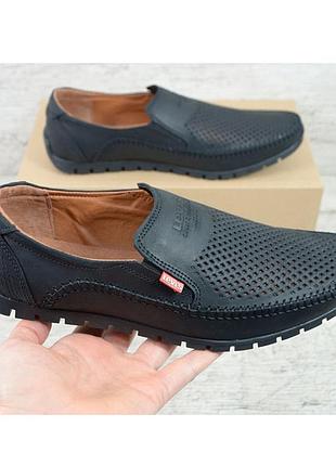 Новые кожаные мужские мокасины от levi's 45-го размера