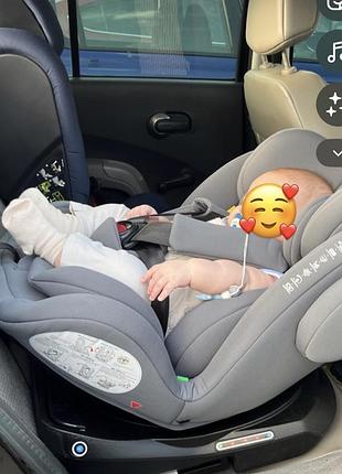 Автокресло kikka boo i-reux i-size (0-36 кг) — вращение 360°, состояние отличное