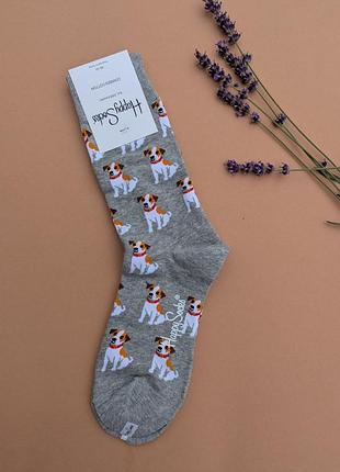 Носки женские happy socks серые джек демисезонные, серый 2701840
