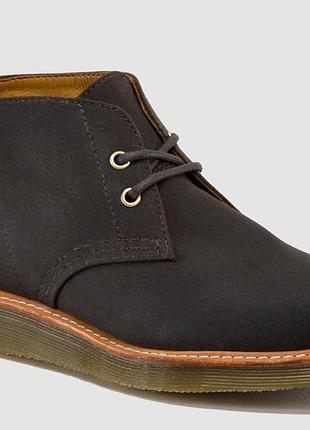 Dr. martens langley dark brown wax canvas чоботи