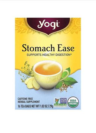 Yogi tea, stomach ease, без кофеина, 16 пакетиков