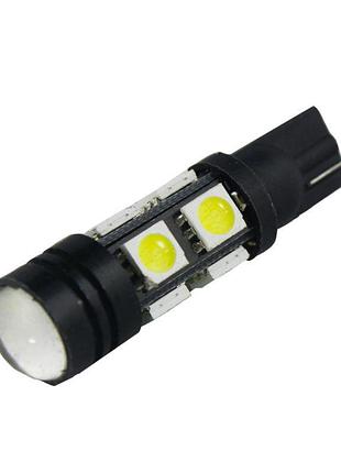 Автолампа світлодіодна t10 w5w 8 smd 5050+ лінза 1,5