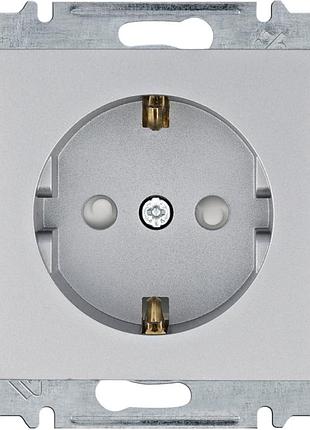 Розетка из з/у с защитой контактов lumina, серебряная, 16а/230в