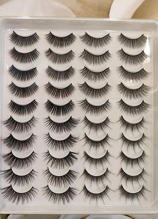 Накладні вії + клей у подарунок з ефектом 3d нарощування 20 пар eyelashes mixed-16
