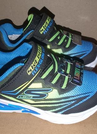 Оригинальные детские кроссовки skechers s-lights: flex-glow ultra 23 р