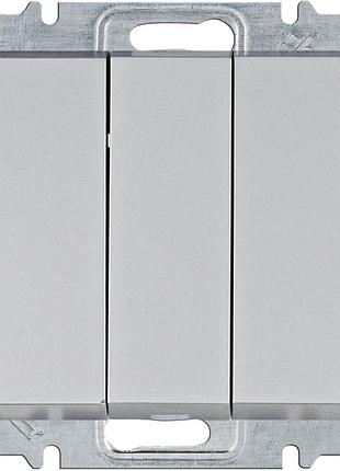 Выключатель 3-клавишный lumina, серебряный, 10ах/230в