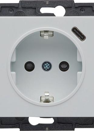 Розетка из з/к lumina, с usb-с белая, 16а/230в