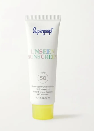 Солнцезащитный крем supergoop! unseen sunscreen invisible broad spectrum spf 50 10 мл