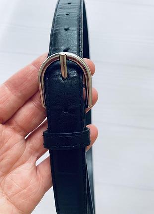 Ремінь жіночий чорний пояс до штанів stradivarius з срібною пряжкою