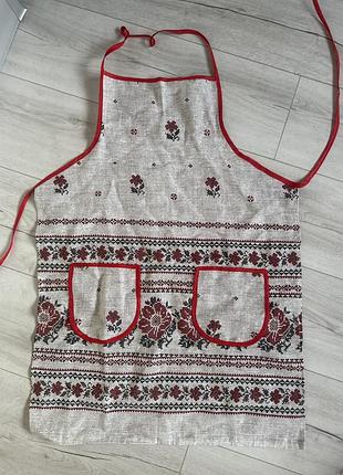 Новий фартух з орнаментом вишивки (можна і вишивати) заготовка під вишивку хрестиком